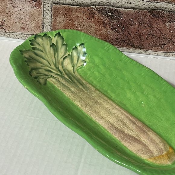 Beswick Ware Ceramic Celery Dish Boat #220 Made in England Green Basket Weave - Picture 15 of 17